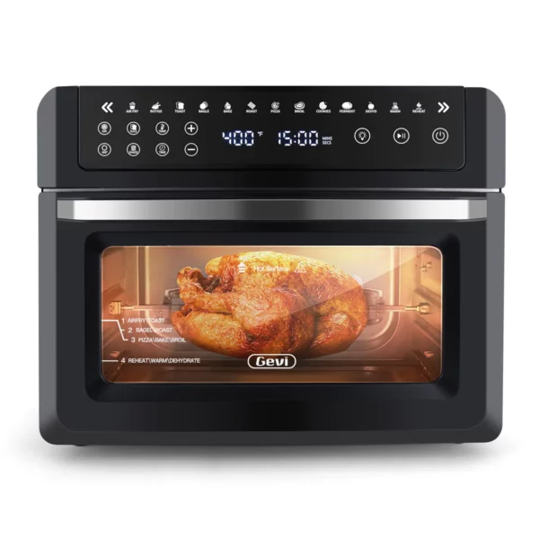 CICIKIKI 20 Quart Air Fryer Toaster Oven Combo with Rotisserie Extra Large Family Size Stainless Steel 20 qt